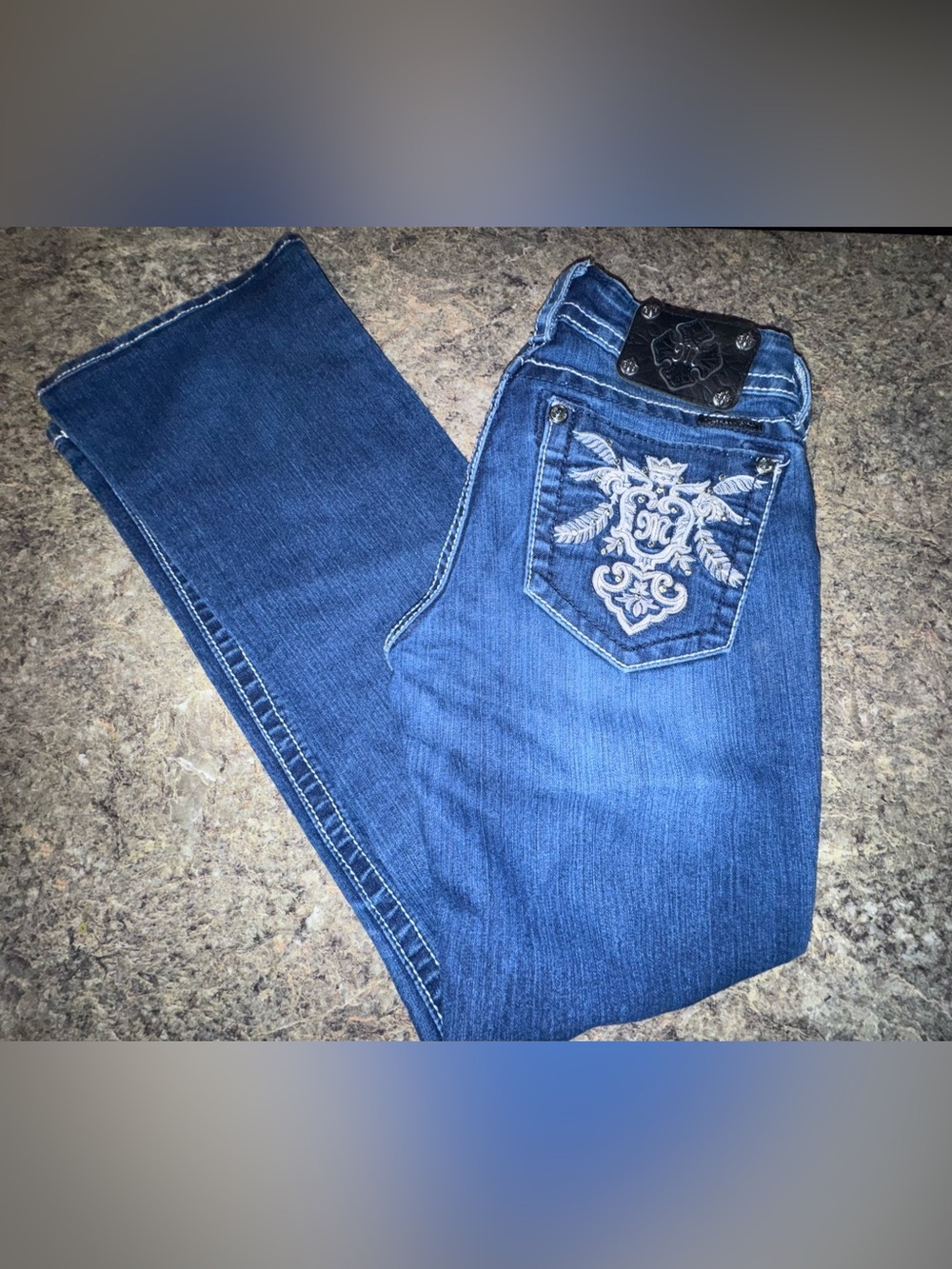 Miss Me Embroidered Pocket Bootcut Jeans